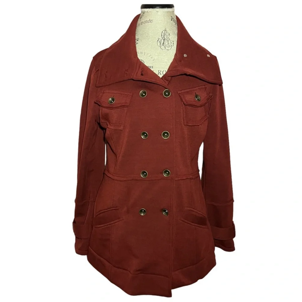 American Rag Burgundy Button Up Jacket - Picture 3 of 7